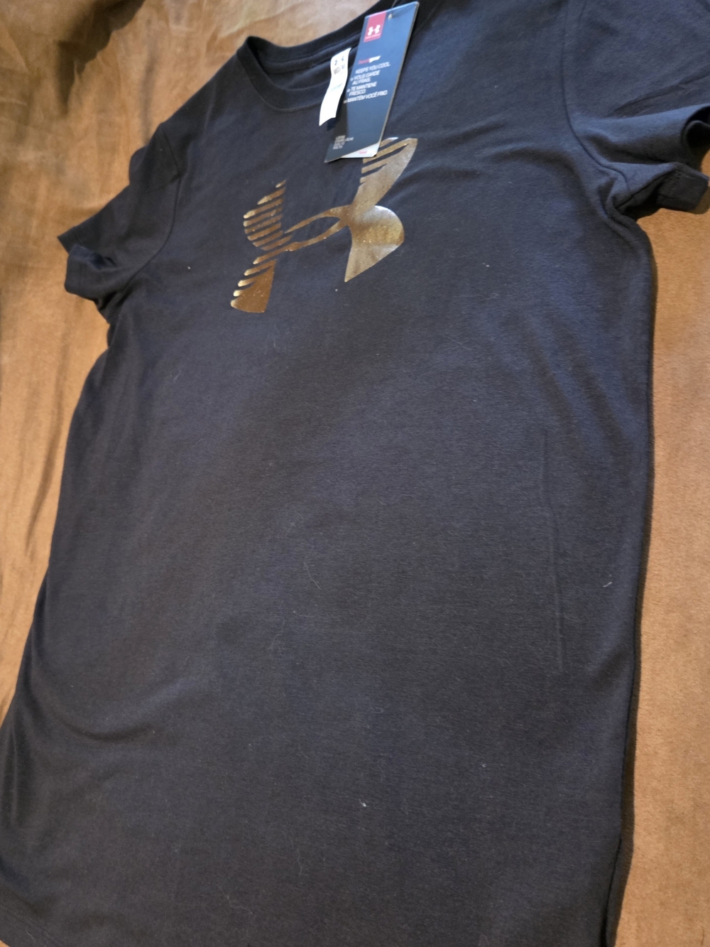 Under Armour Black Short-Sleeve Tee with Metallic Logo